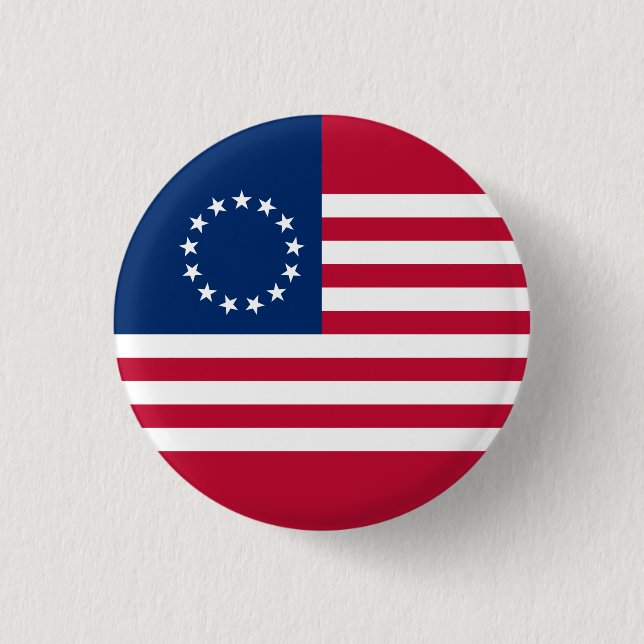 Badge Rond 2,50 Cm Drapeau américain Betsy Ross (Devant)