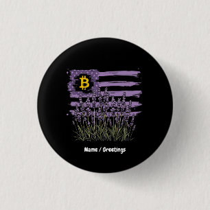 Badge Rond 2,50 Cm Drapeau américain Bitcoin BTC Révolution Drôle Cry