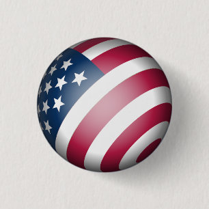 Badge Rond 2,50 Cm Drapeau américain patriotique en design 3D