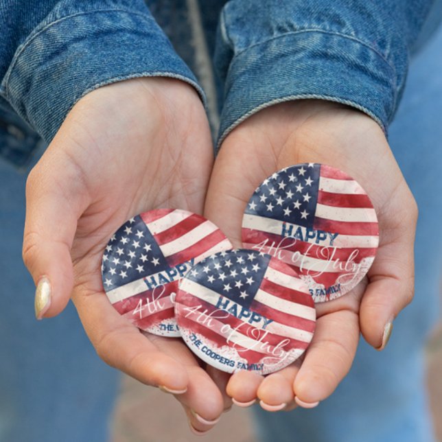 Badge Rond 2,50 Cm Drapeau américain patriotique heureux 4 juillet pe (Créateur téléchargé)