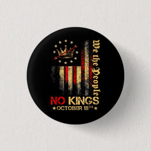 Badge Rond 2,50 Cm Drapeau américain vintage No Kings America 1776 18