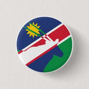 Badge Rond 2,50 Cm Drapeau animal national namibien Gemsbok
