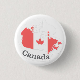 Badge Rond 2,50 Cm Drapeau autocollant plat du Canada