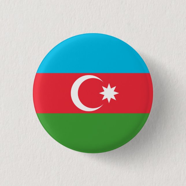 Badge Rond 2,50 Cm Drapeau azerbaïdjanais, Drapeau azéri (Devant)