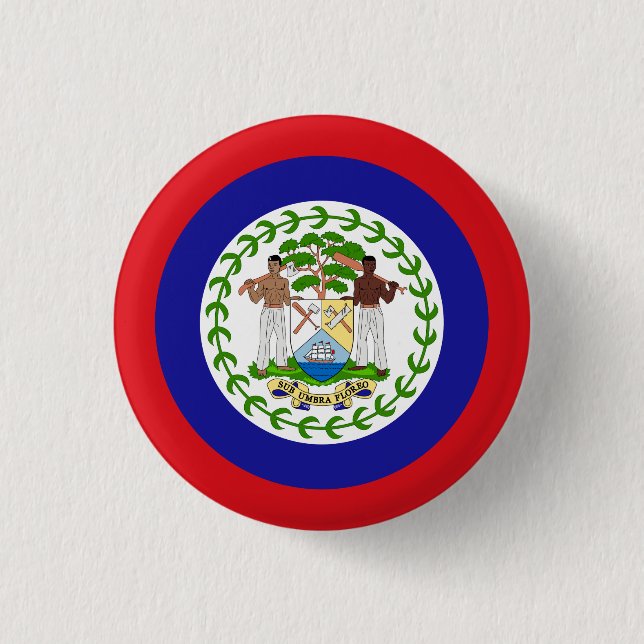 Badge Rond 2,50 Cm Drapeau bélizien (Devant)