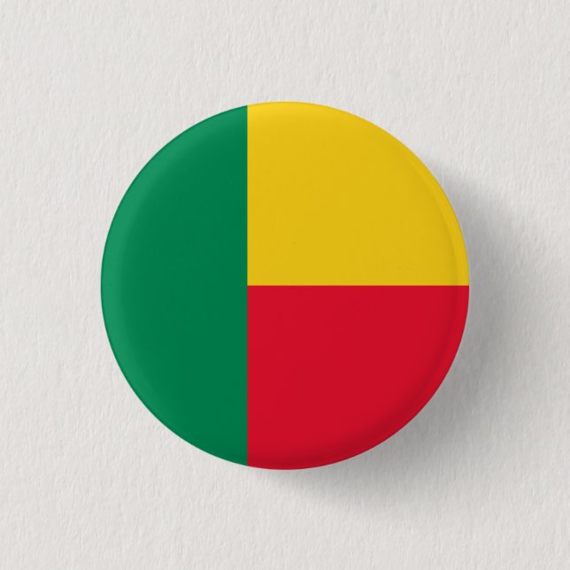 Badge Rond 2,50 Cm Drapeau béninois, Drapeau du Bénin (Devant)