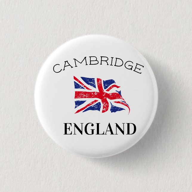 Badge Rond 2,50 Cm Drapeau britannique de Cambridge Angleterre (Devant)