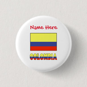 Badge Rond 2,50 Cm Drapeau colombien rouge Personnalisé