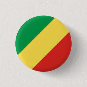 Badge Rond 2,50 Cm Drapeau congolais, Drapeau de la République du Con