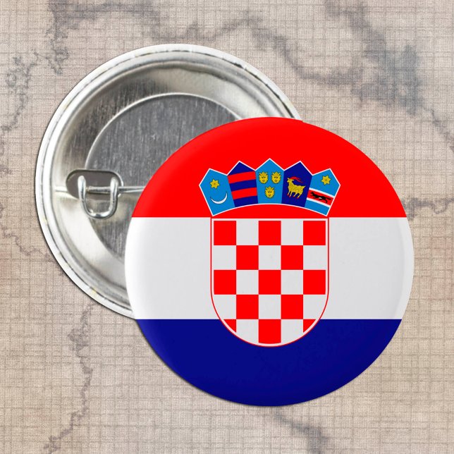 Badge Rond 2,50 Cm Drapeau croate & Croatie mode patriote /sports (Créateur téléchargé)