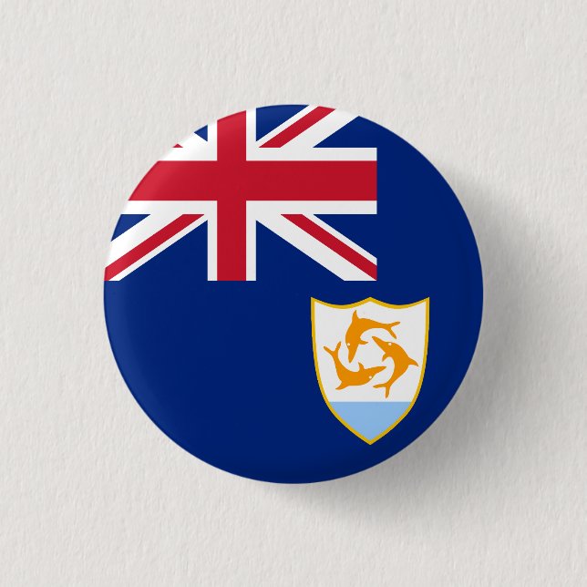 Badge Rond 2,50 Cm Drapeau d'Anguilla (Devant)