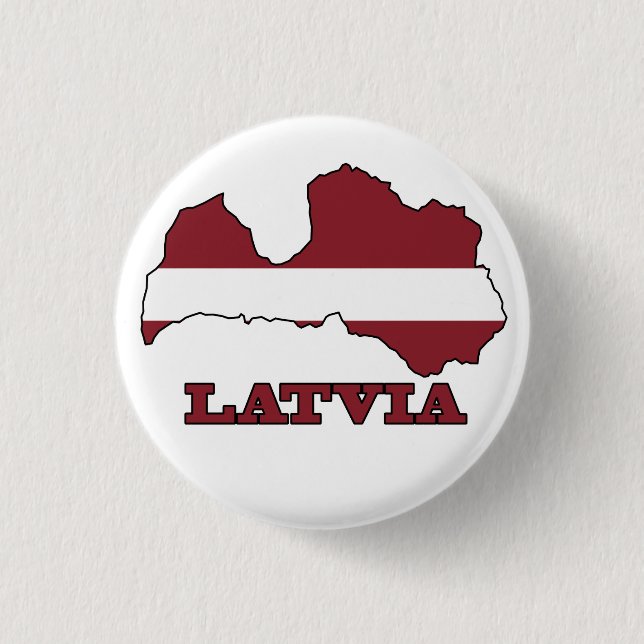 Badge Rond 2,50 Cm Drapeau dans la carte de la Lettonie (Devant)