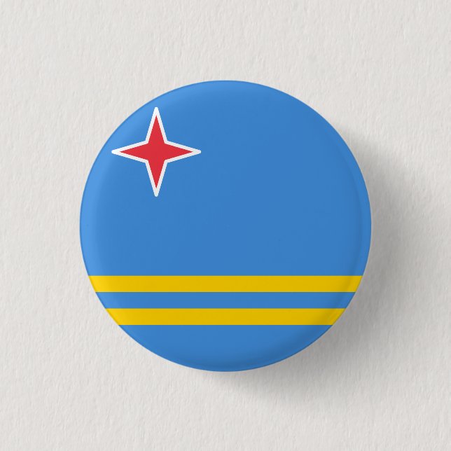 Badge Rond 2,50 Cm Drapeau d'Aruba (Devant)