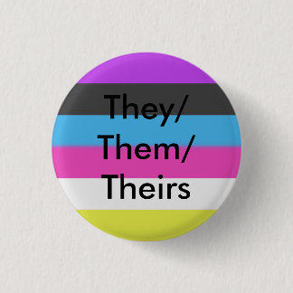 Badge Rond 2,50 Cm Drapeau de Bigender eux/eux/leurs se boutonnent