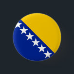 Badge Rond 2,50 Cm Drapeau de Bosnie-Herzégovine patriotique<br><div class="desc">Le drapeau national de la Bosnie-Herzégovine.</div>