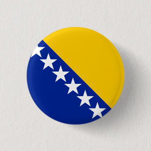Badge Rond 2,50 Cm Drapeau de Bosnie-Herzégovine patriotique