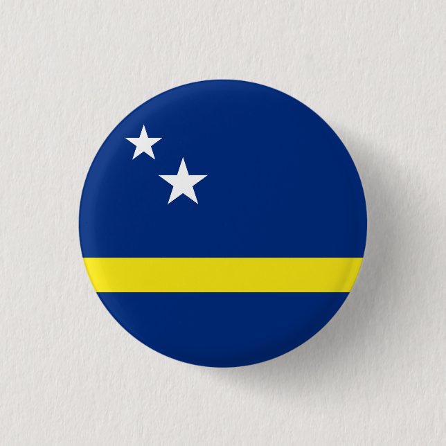 Badge Rond 2,50 Cm Drapeau de Curaçao (Devant)