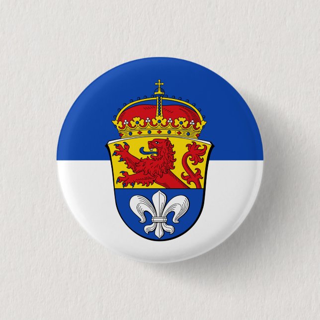 Badge Rond 2,50 Cm Drapeau de Darmstadt, Allemagne (Devant)