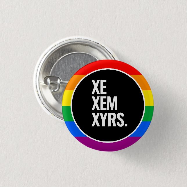 Badge Rond 2,50 Cm Drapeau de fierté arc-en-ciel (Devant & derrière)