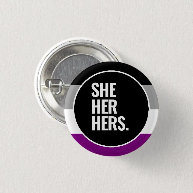 Badge Rond 2,50 Cm Drapeau de fierté asexué (Devant & derrière)