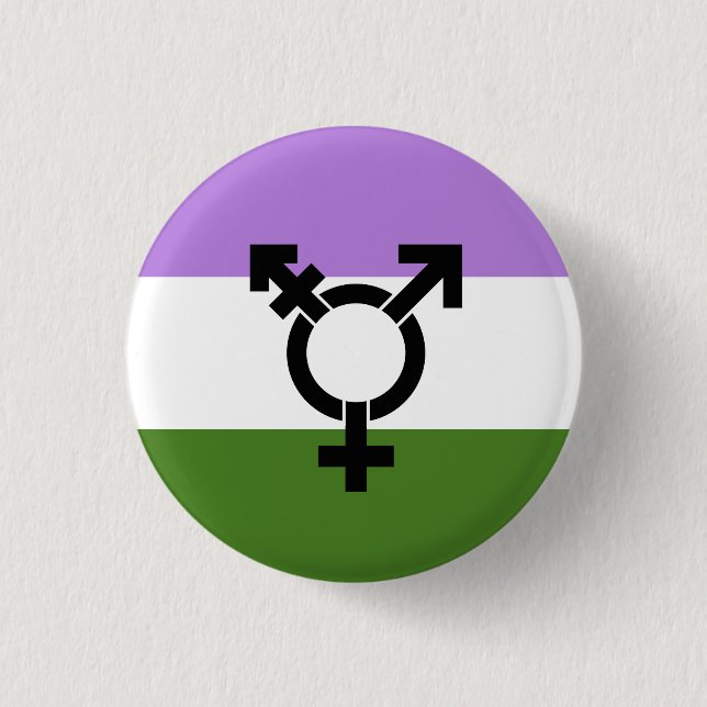 Badge Rond 2,50 Cm Drapeau de fierté genderqueer (Devant)