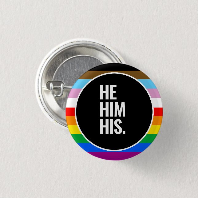 Badge Rond 2,50 Cm Drapeau de fierté inclusif LGBTQ+ (Devant & derrière)