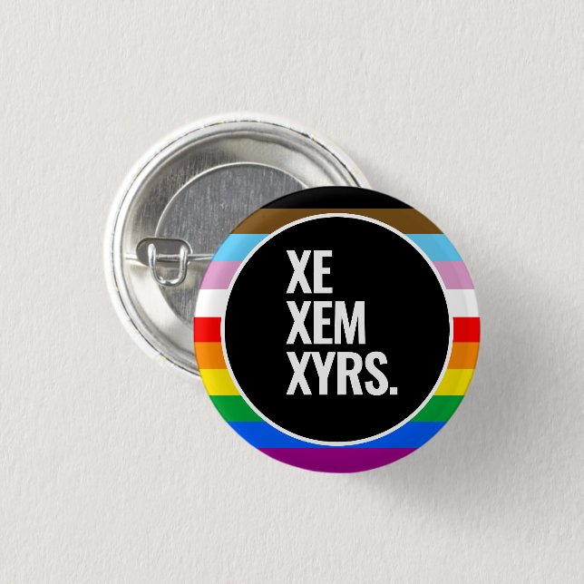 Badge Rond 2,50 Cm Drapeau de fierté inclusif LGBTQ+ (Devant & derrière)