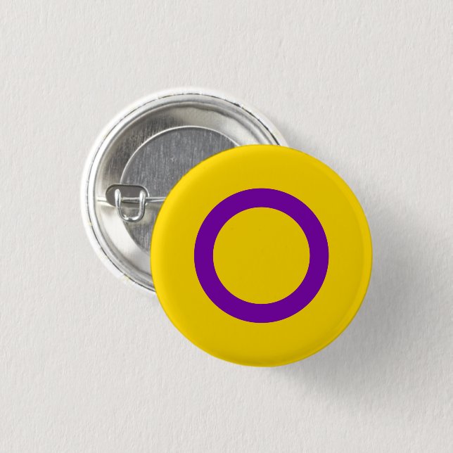 Badge Rond 2,50 Cm Drapeau de fierté intersexe (Devant & derrière)