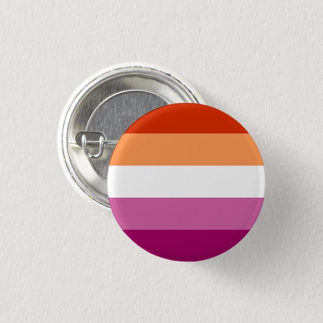 Badge Rond 2,50 Cm Drapeau de fierté lesbienne (5 bandes) (Devant & derrière)