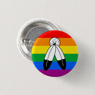 Badge Rond 2,50 Cm Drapeau de fierté LGBTQ+ bispirituel