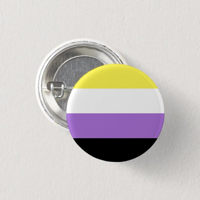 Badge Rond 2,50 Cm Drapeau de fierté non binaire (Devant & derrière)