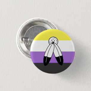 Badge Rond 2,50 Cm Drapeau de fierté non binaire à double esprit