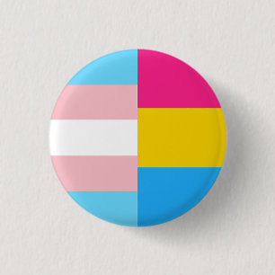Badge Rond 2,50 Cm Drapeau de fierté pansexuel transgenre double