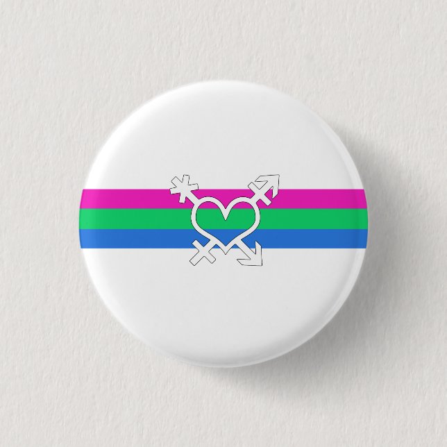 Badge Rond 2,50 Cm Drapeau de fierté polysexuelle (Devant)