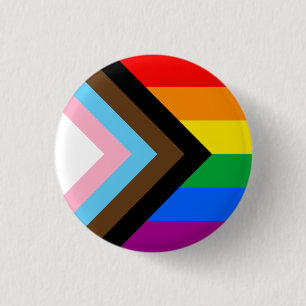 Badge Rond 2,50 Cm Drapeau de fierté progressiste LGBTQ+