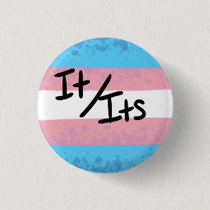 Badge Rond 2,50 Cm Drapeau de fierté transgenre pronoms pin il/iel