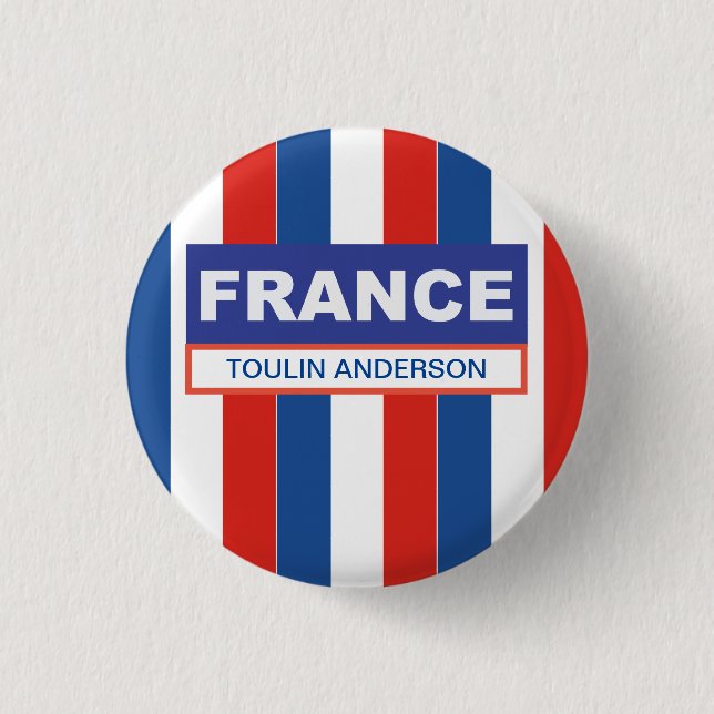Badge Rond 2,50 Cm Drapeau de France personnalisé (Devant)