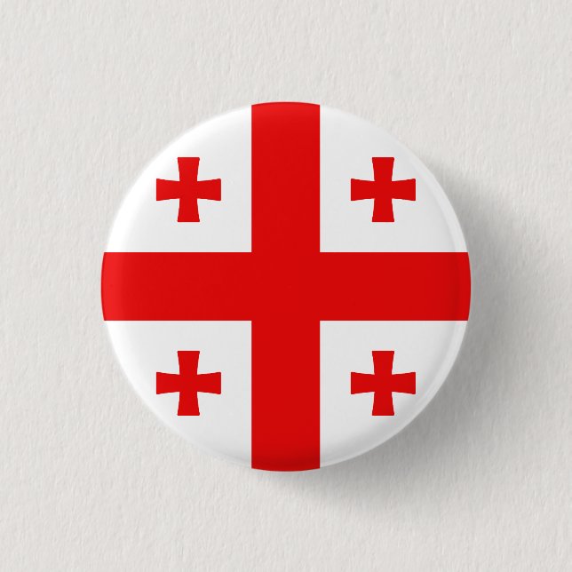 Badge Rond 2,50 Cm Drapeau de Géorgie (Devant)