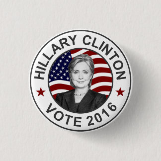 Badge Rond 2,50 Cm Drapeau de Hillary Clinton USA