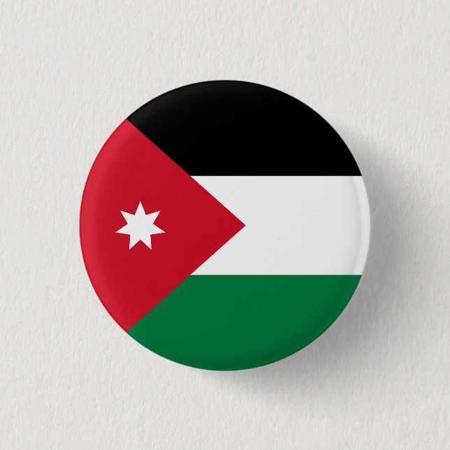 Badge Rond 2,50 Cm Drapeau de Jordanie (Devant)