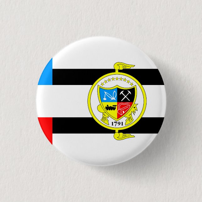 Badge Rond 2,50 Cm Drapeau de Knoxville, Tennessee (Devant)