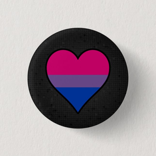 Badge Rond 2,50 Cm Drapeau de la bisexualité bouton noir (Devant)