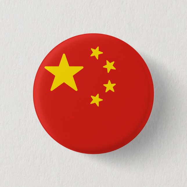 Badge Rond 2,50 Cm Drapeau de la Chine (Devant)