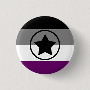 Badge Rond 2,50 Cm Drapeau de la fierté As/Asexuel avec une étoile 