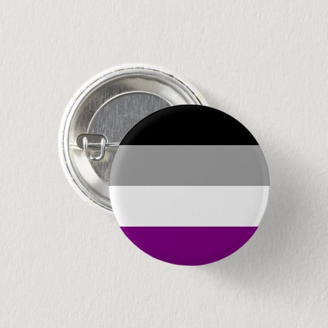 Badge Rond 2,50 Cm Drapeau de la fierté asexuelle (Devant & derrière)