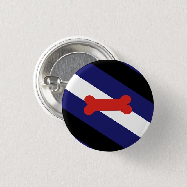 Badge Rond 2,50 Cm Drapeau de la fierté de jeu de chiot (Devant & derrière)