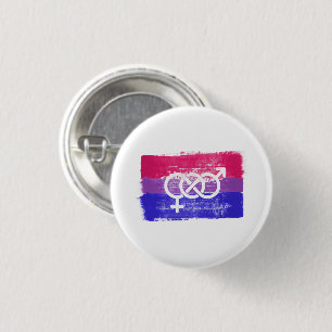 Badge Rond 2,50 Cm Drapeau de la fierté du symbole bisexuel peint