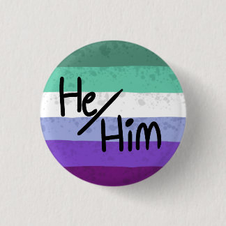 Badge Rond 2,50 Cm Drapeau de la fierté gay épinglette de pronoms il/