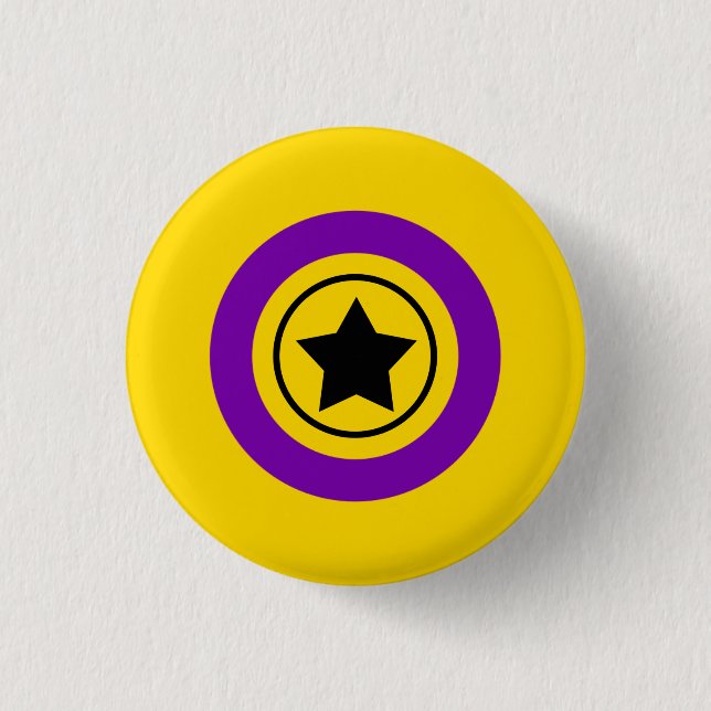 Badge Rond 2,50 Cm Drapeau de la fierté intersexe avec une étoile dan (Devant)