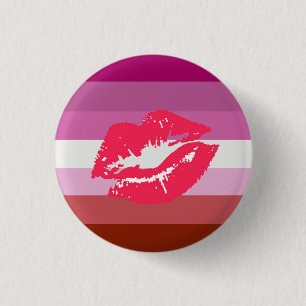 Badge Rond 2,50 Cm Drapeau de la fierté lesbienne Lipstick